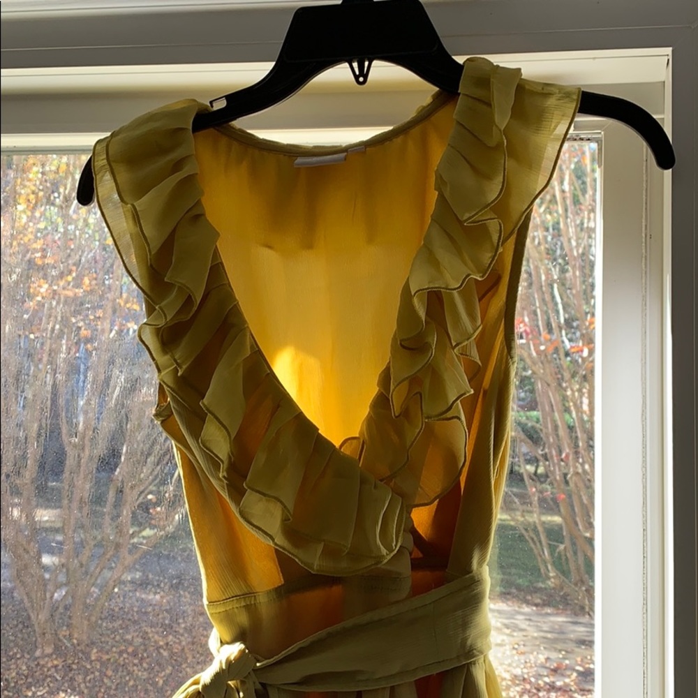 Chartreuse Ruffle Dress - Picture 2 of 2